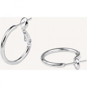 Pendientes de aro Essentials de plata con cierre africano