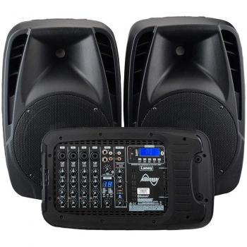 Laney AH2500D Portable PA System with 2x500W Power, 6 Channels, Bluetooth, and Included Microphones