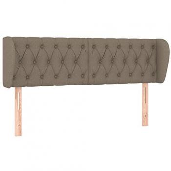 Cabecero de Orejas en Tela Gris Taupe 147x23x78/88 cm Acolchado y Protector