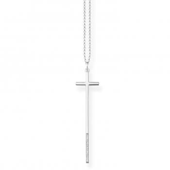 Thomas Sabo Cross White Diamond Necklace of Length 80cm