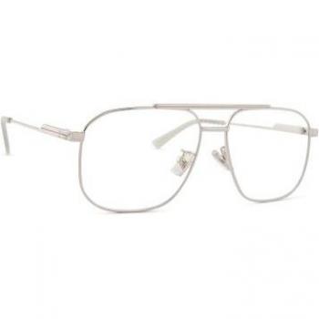 Bottega Veneta BV1159O Eyeglasses, Unisex, Gray, Size: 56 MM, Silver Transparent