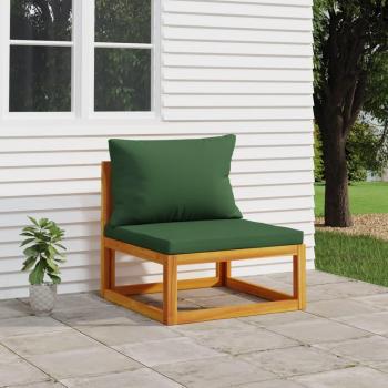 Acacia Wood Garden Sofa with Green Cushions