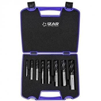 Izar 14907 Fresa Frontal Set Desbaste Fino PMX, TIALN-TOP, 6644, DIN 844 NR-F, 6-8-10-12-14-16-18-20 mm Diámetro Corte