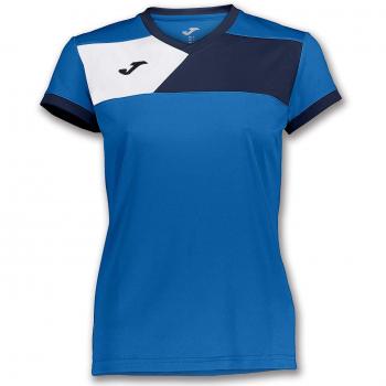 Joma Camiseta Crew II M/C Royal-Marino Mujer - Camiseta técnica de Manga Corta, Mujer, Azul -