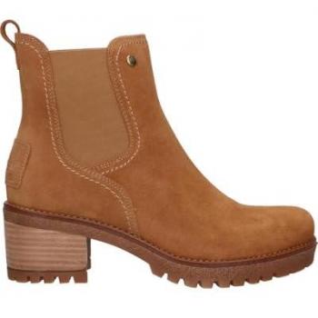 Botines de mujer Panama Jack PIA B29 en velour con forro de piel color Bark