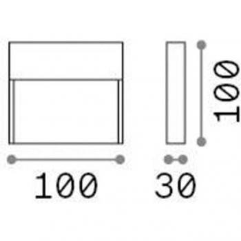 Aplique de exterior LED Ideal Lux Dedra, blanco, 10 x 10 cm, integrado, cuadrado, 160 Lm, 3000K, IP65