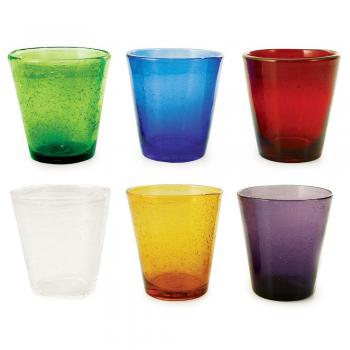 VILLA D'ESTE Juego de 6 Vasos de Agua Cancún, Multicolor
