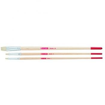Set de 3 pinceles de cerda plano con mango largo Art Creation