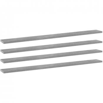 vidaXL Bookshelf Boards 4 pcs Concrete Grey 100x10x1.5 cm Engineered Wood