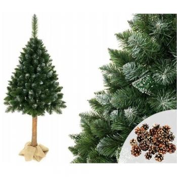 Viking Choice Árbol de Navidad artificial 180 cm con tallo, nieve y purpurina, color verde y blanco