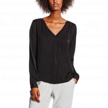 VILA CLOTHES Vimelli L/S NEW TOP-Noos, Maglia a Maniche Lunghe para Mujer, Negro