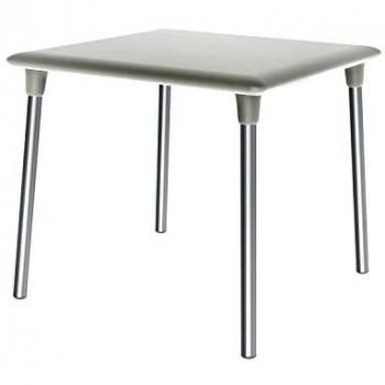 RESOL New Flash Mesa Jardín Comedor Interior o Exterior 90x90 Cuadrada | 2 ó 4 Personas | Robusta, Sobria y Funcional | Protección UV para Uso en Patio, Terraza o Porche - Color Blanca