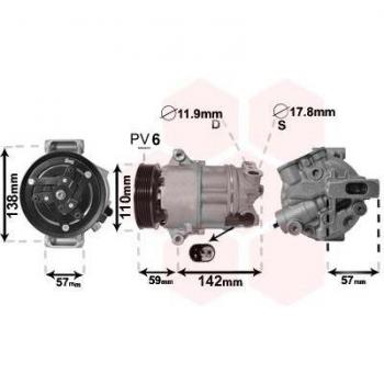 Compresor de aire acondicionado VAN WEZEL 0100K133