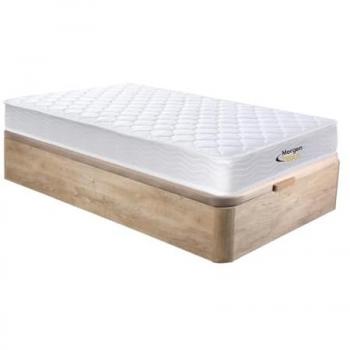 Conjunto Somier Arcón Natural Claro + Colchón de Muelles y Viscoelástica 15cm - WOLKENLOS de MORGENGOLD