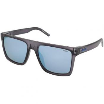 Hugo Boss HG 1297/S Unisex Trendy Sunglasses with Transparent Acetate Frame and Multilayered Arms, Gray, Size: 54 MM