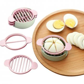 1 juego de 3 piezas cortador de huevos de paja de trigo dispositivo cortador de alimentos, Verde, 10.5*6.8