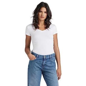 G-Star Women's Base V-Neck Cap Sleeve T-Shirt, White