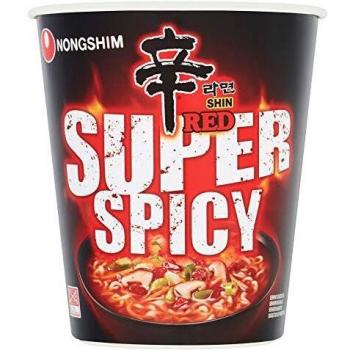 Nong Shim Fideos Instantáneos En Vaso Red Shin Ramyun, Super Spicy 68 g