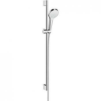 Conjunto de ducha Hansgrohe Croma Select S 26575400, 1 jet EcoSmart, barra Unica de 90 cm, color blanco/cromo