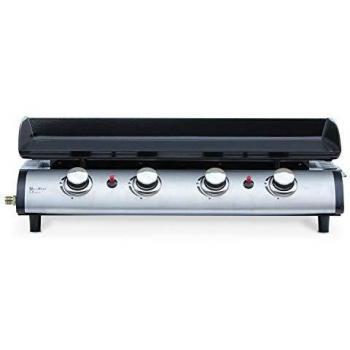 Plancha de asar a gas Porthos 4 quemadores, 10 kW, acero inoxidable, 120x60x90 cm