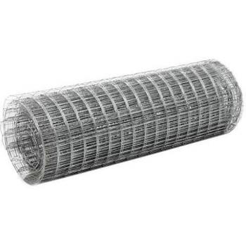 vidaXL Malla de Alambre Cuadrada Acero Galvanizado 10x0.5m Plateado Bricolaje