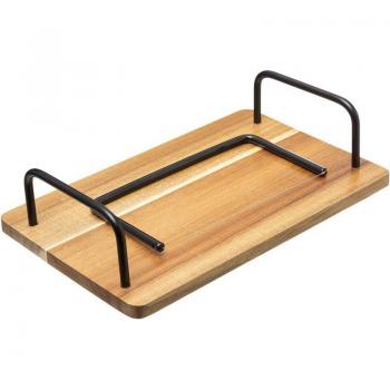 Set de bandeja y cortador de madera para foie gras y queso - Beige - 24 x 15 x 10 cm