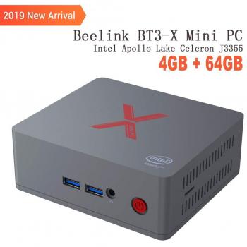 [Versión de Actualización] Beelink BT3-X Mini PC Ordenador de Sobremesa con HDMI, Intel Apollo Lake Celeron J3355, LPDDR4 4G + eMMC 64G, 2.4G / 5.8G WiFi, 4K, BT 4.0, 1000Mbps LAN, Windows 10