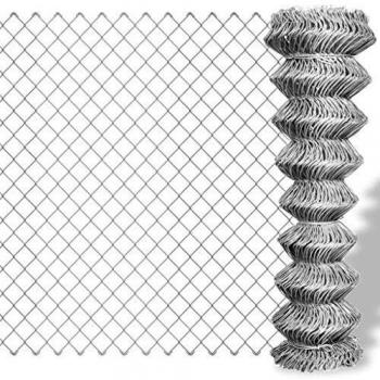 vidaXL Malla Metálica Alambre Acero Galvanizado Protección Jardín Patio 25x1m
