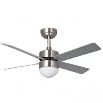 Ventilador de Techo LED Cygnus Níquel 107cm Motor DC Silencioso con Plafón LED, Mando a Distancia, 6 Velocidades, Temporizador, Sistema Reverse Air Dual, Modos Verano