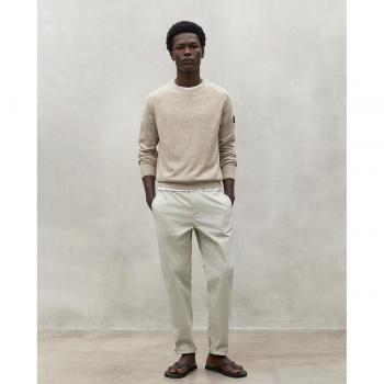 Jersey Higa beige de manga larga y cuello redondo para hombre