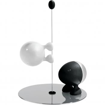 Alessi Lilliput - Salero y pimentero, Color Blanco y Negro