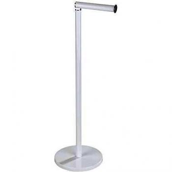Wenko Portarrollos de Pie 2 en 1, Acero, Blanco, 17 x 21 x 55 cm