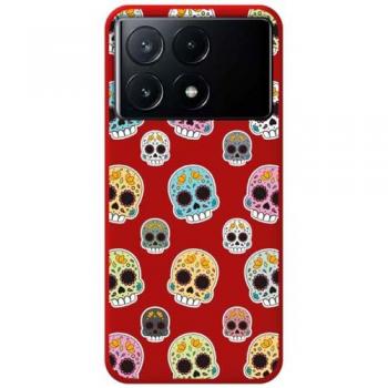 Funda Silicona Líquida Roja Catrina para Xiaomi Poco X6 Pro 5G con Dibujos