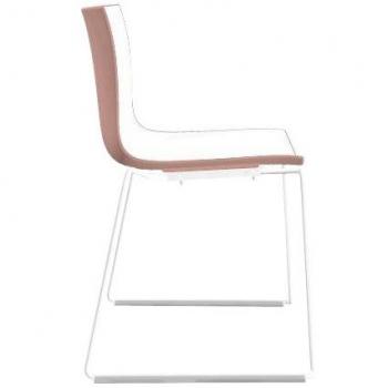 Catifa 46 0278 - Silla bicolor patín blanco blanco/rosa/carcasa brillante/dentro mate/soporte blanco mate V12/nuevo color