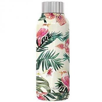 Quokka Solid - Jungle Flora 510 ML | Botellas De Agua Acero Inoxidable Sin BPA |Botella Térmica De Doble Pared - Mantiene el frío y el Calor para Niños y Adultos
