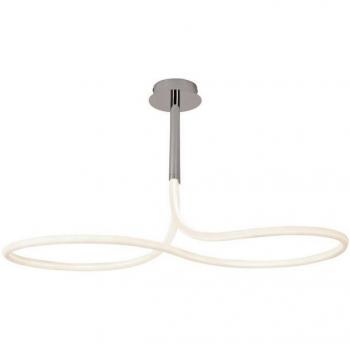 Plafón LED Integrado Cromo Pulido 6,4 CmLámpara Colgante LED Mantra Line Cromo y Acrílico Lazo XL Luz Cálida 50W