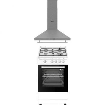 Solthermic Combo Pack Cocina Gas Blanca 50x50 + Campana Inox De 60