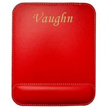Almohadilla de cuero sintético de ratón personalizado con el texto: Vaughn