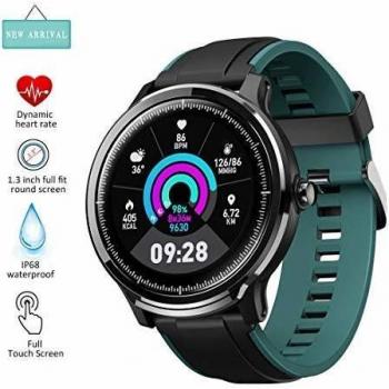 EUMI SmartWatch Reloj Inteligente IP68, Varias Interfaces Definidas Información Meteorológica Oxígeno en Sangre Ejercicios Respiratorios Medición de brazadas 8 Modalidades de Deporte para Andriod iOS