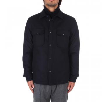 Woolrich Alaskan Melton Blue Quilted Overshirt for Men, Size M