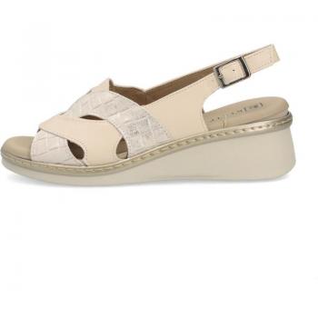 Sandalias Combinada Mujer Pitillos 5681 Crema Multi
