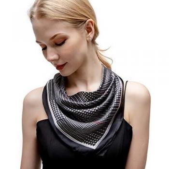 RIIQIICHY Pañuelo de Seda para Mujer Pañuelos para Cuello Colores y Diseños Variados 70 x 70 cm