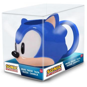 Taza 3D Sonic The Hedgehog de Cerámica con Diseño de la Cabeza del Erizo - 400 ml