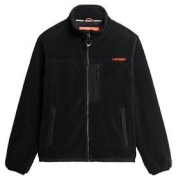 Superdry Jersey Con Cremallera Code Fleece Trekker, forro polar, color negro y rojo, talla M, para hombre