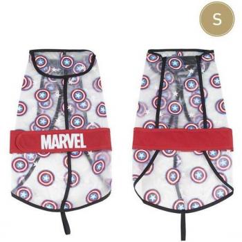 Impermeable para Perros Capitán América Marvel Disney Talla S Ajustable Rojo con Licencia Oficial Diseño Resistente al Agua Material Premium Confort y Movilidad