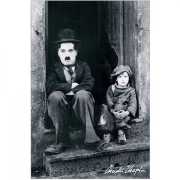 Artopweb Tempi Moderni 90x60 cm Panel Decorativo con Diseño Charlie Chaplin, Modern Times, Madera, Multicolor, 60x1.8x90 cm