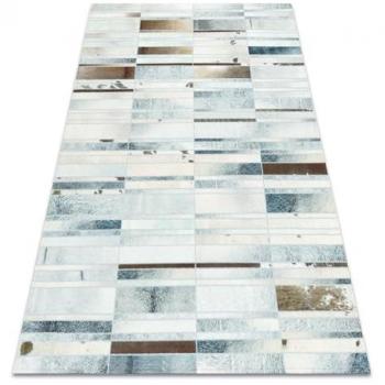 Alfombra Patchwork 21717 Beige - Piel de vacuno, tableros rectangulares, 160x230 cm