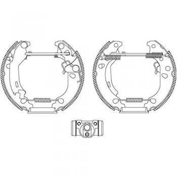 Kit de frenos de tambor HELLA 8DB 355 004-891 con cilindro de rueda y elemento de ajuste para FIAT Panda II