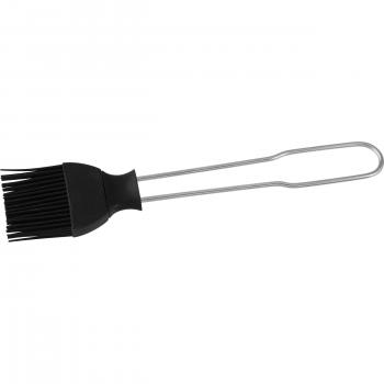 Fackelmann Pincel de Cocina, Parte funcional en Silicona y Mango en Acero Inoxidable, para Extender Aliños y Coberturas Sobre los Alimentos, Color Negro, 21 x 5 cm, 1 Unidad