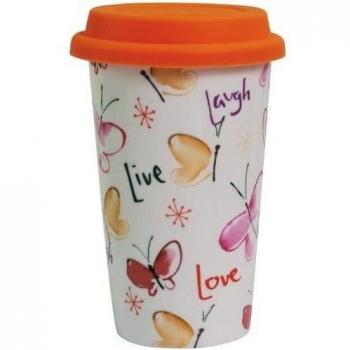 Westland Giftware SS-WL-22121 Live, Laugh, Love Travel Coffee Or Tea To-Go Decorated Mug, 12 oz by Westland Giftware